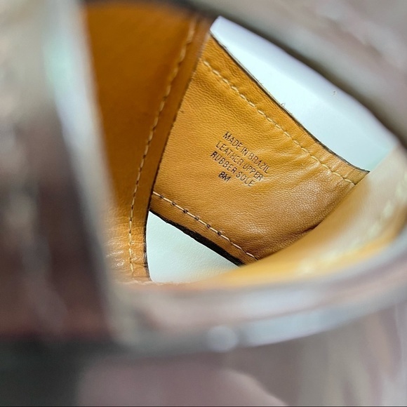 KORS Michael Kors Brown Leather 70s Retro Geometric Cut-out Platform Sandals - Picture 15 of 16